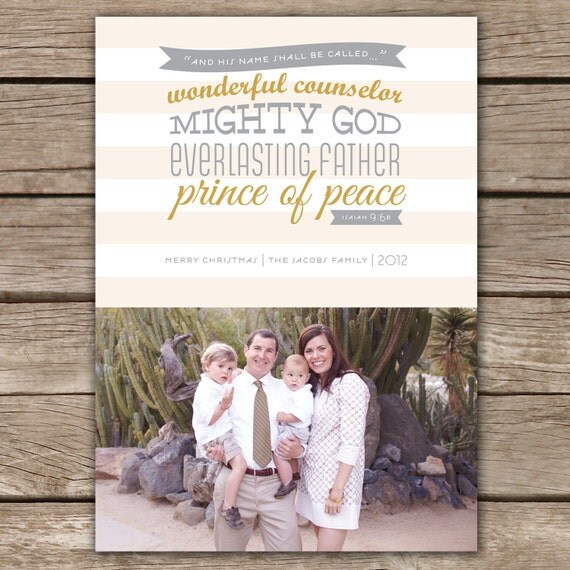 Isaiah 9:6b - DIGITAL Custom Christmas Holiday Photo Card Il_570xn