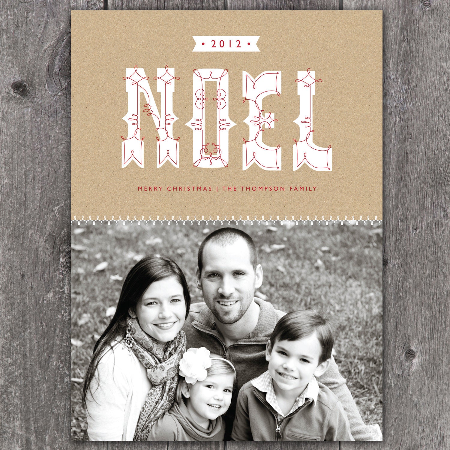 Noel - DIGITAL Custom Christmas Holiday Photo Card Il_570xn