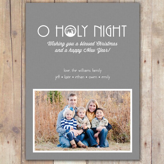 O Holy Night - DIGITAL Custom Christmas Holiday Photo Card Il_570xn