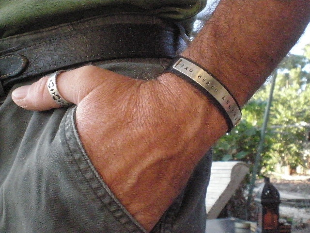 Men's Personalized Jewelry, Custom hand stamped bracelet, Personalized Leather Cuff Bracelet