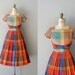 1950s plaid dress / 50s dress / Colobox Plaid dress