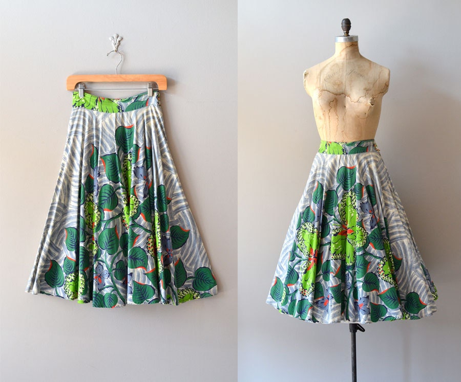 vintage 50s skirt / 1950s skirt / circle skirt / Archipelago skirt