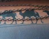 Antique Brass Chain, Quality Cable Chain by the foot-Iron flattened oval 10ft