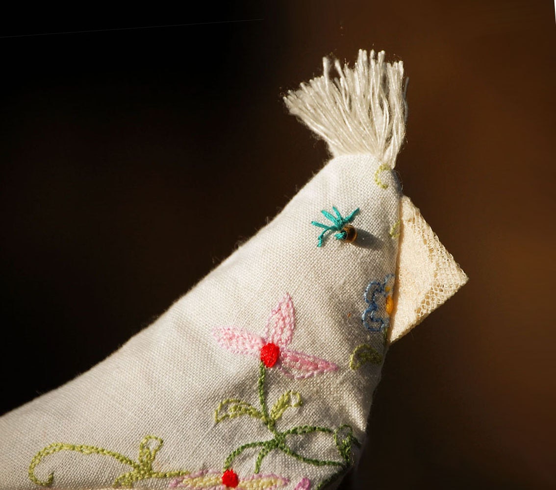 Lafayette - Lavender Sachet - lovingly known as Pigeon Scraps - Primitive Folk Art .. sweet aromatherapy for home office or school locker