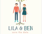 Festive Fern Printable Save the Date Invitation & Thank You card set