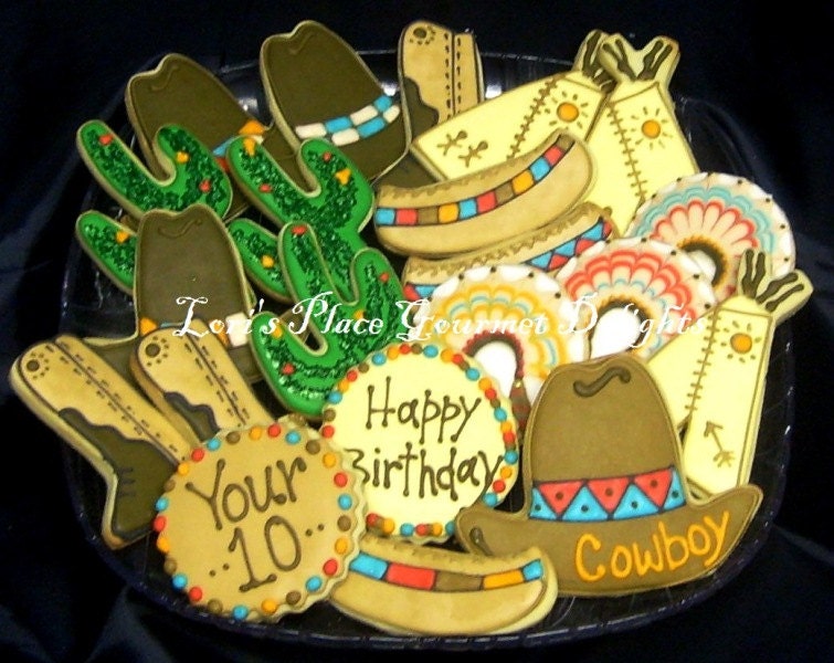 Cowboy and Indian Cookies - 24 cookies