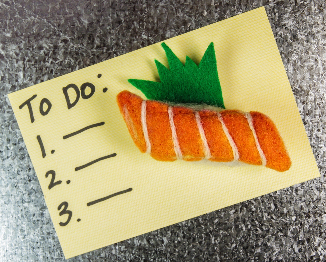OOAK Needle Felt Plush -  Salmon Sushi Magnet