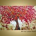 Original Oil Painting Modern Impressionist Palette Impasto Textured Artwork RED CHERRY TREE Fine Art by Luiza Vizoli