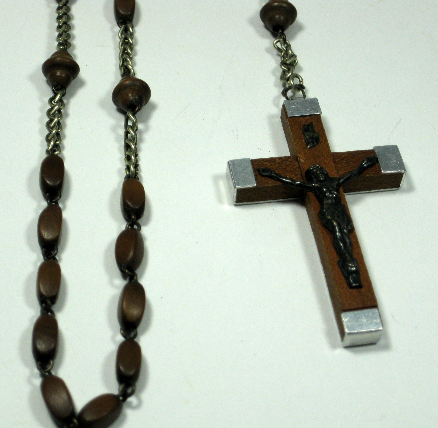 Vintage Lourdes Wooden Bead Rosary France By GrannysThimble