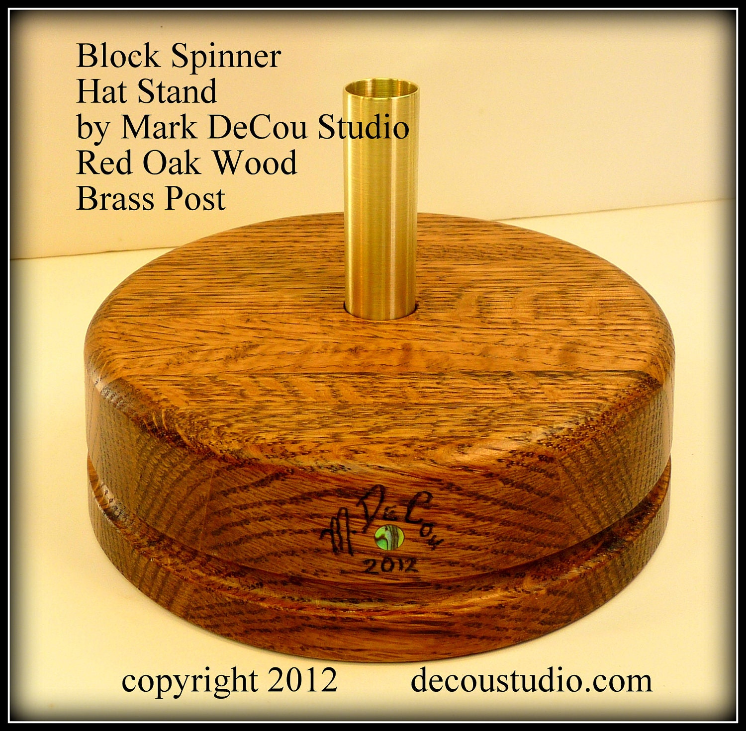 Hat Making Tool SHIPS IMMEDIATELY Crown Block Spinner Stand Maker's Millinery Brass Center Post Solid Red Oak Wood