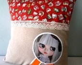 Blythe Doll OOAK cushion / pillow cover