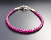 Ruby Quartz Bracelet . Pink Bridal Jewelry . Fuchsia Pink Jewelry . Boho Chic Bracelet .