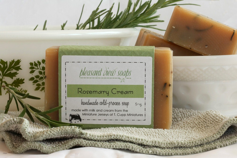 Rosemary Cream Handmade Soap Cold-Process Bar