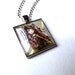 Roots Real Glass Art Necklace Made From Original Art Print 1 inch Sized with Organza Bag