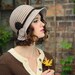 brown and beige cloche