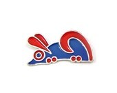 Vintage Mod Enamel Mouse Brooch