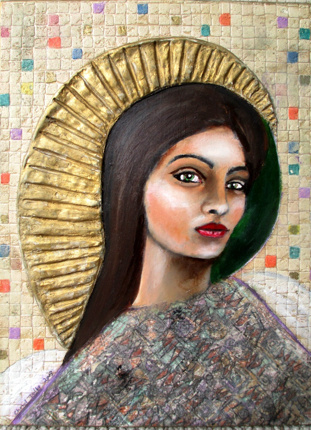 Angel of Sacrifice-with batik and Fresco halo