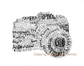 Word Art Camera Art Print, Photography Art Camera Typography Calligram Illustration or Pen and Ink Calligraphy Drawing, Typography Art Print