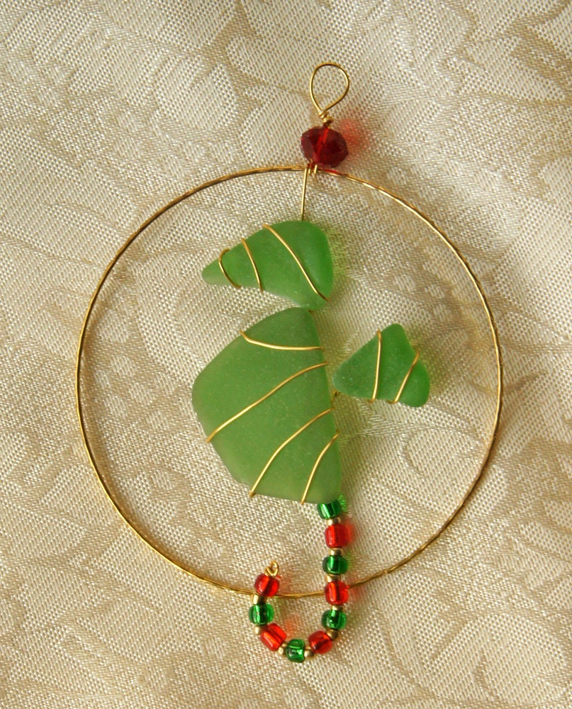 sea glass suncatcher or ornament with seahorse by oceansbounty sea glass suncatcher or ornament with seahorse by oceansbounty