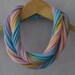 T shirt scarf in pastel rainbow - pink, purple, yellow, green, blue - spring fashion