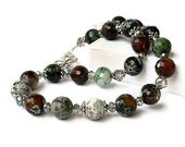 Brown Green Agate Necklace