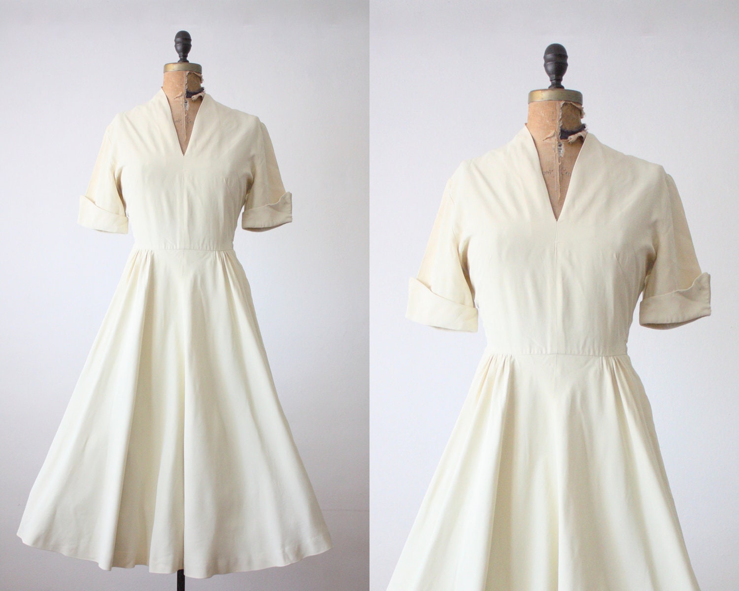1950s dress - white cocktail party dress