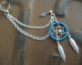 Turquoise Dream Catcher Chain Cuff Cartilage Earcuff Ear Wrap Dreamcatcher Thread Earring Helix Piercing