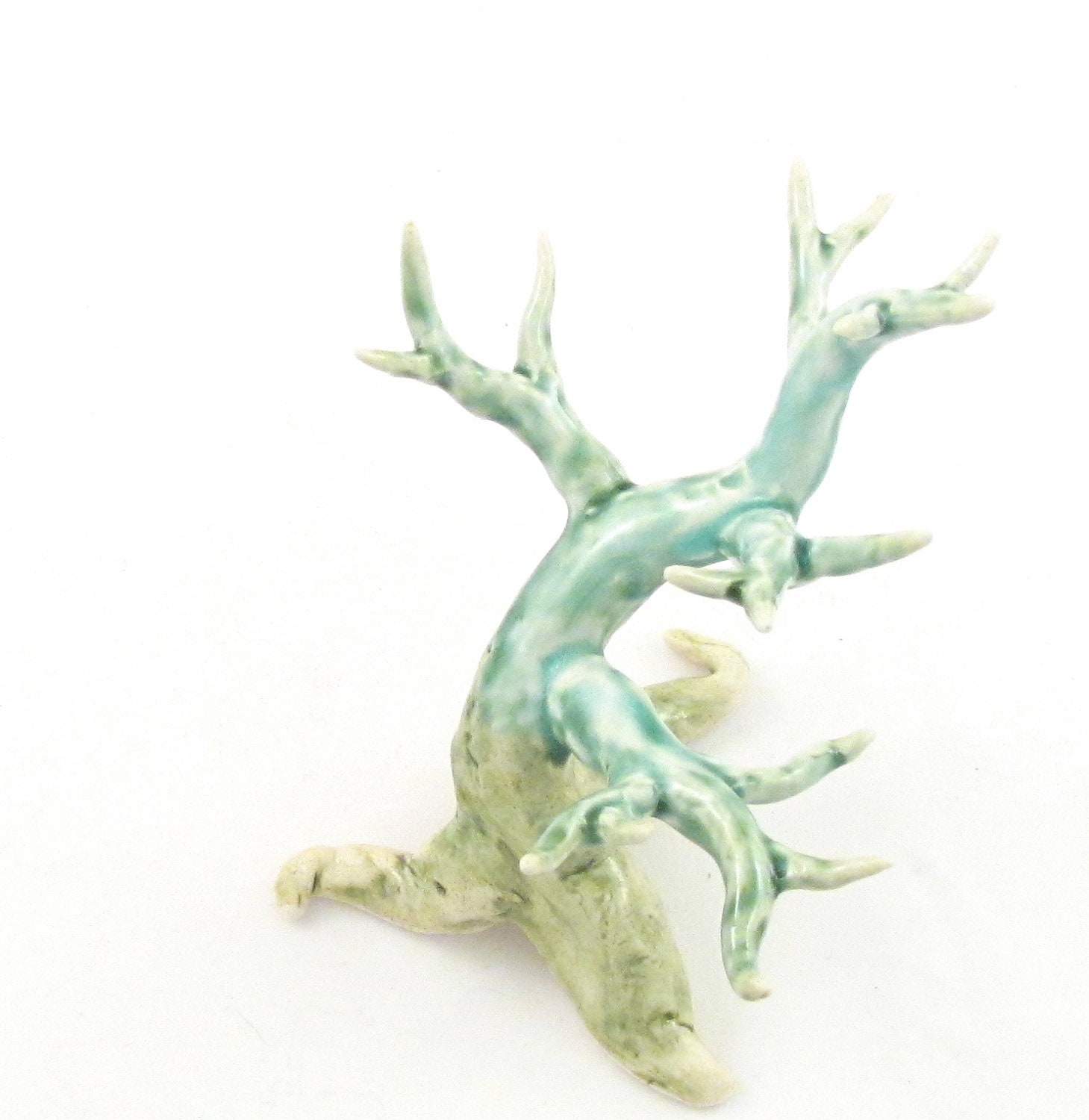 Ring tree - melting aqua and sage