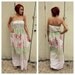 SMALL-Women's Maxi Dress-Floral Print-Pistachio-Pink-Summer Maxi Dress-Cotton Dress
