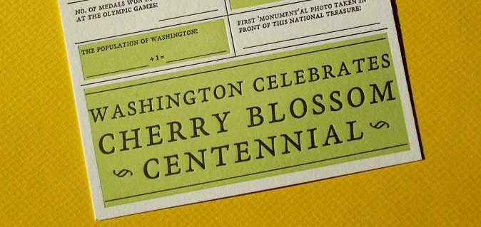 Washington D.C. Year You Were Born - 2012 Letterpress Card