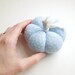 Cornflower Blue and White Pumpkin Pincushion