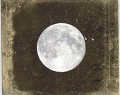 Vintage Full Moon Photo "Blue Moon" Ethereal Night Sky Stars Photograph Print - Fine Art Gothic Antique Victorian Photo - missquitecontrary
