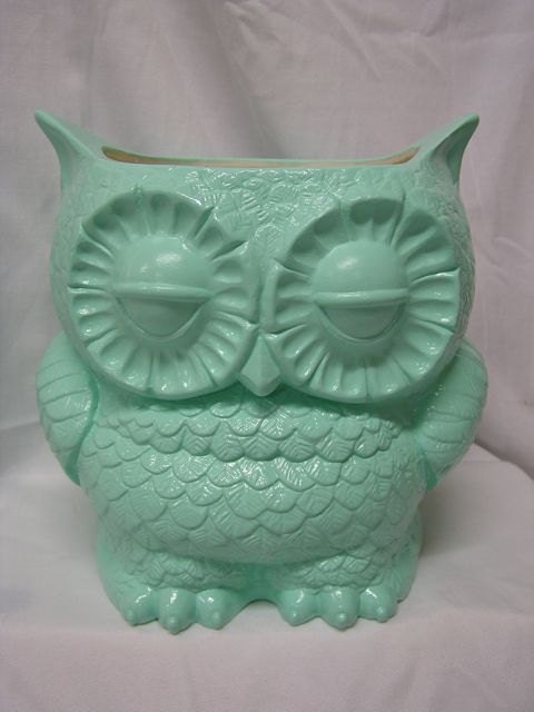 Tootsie Pop Owl Garden Planter Mint Green