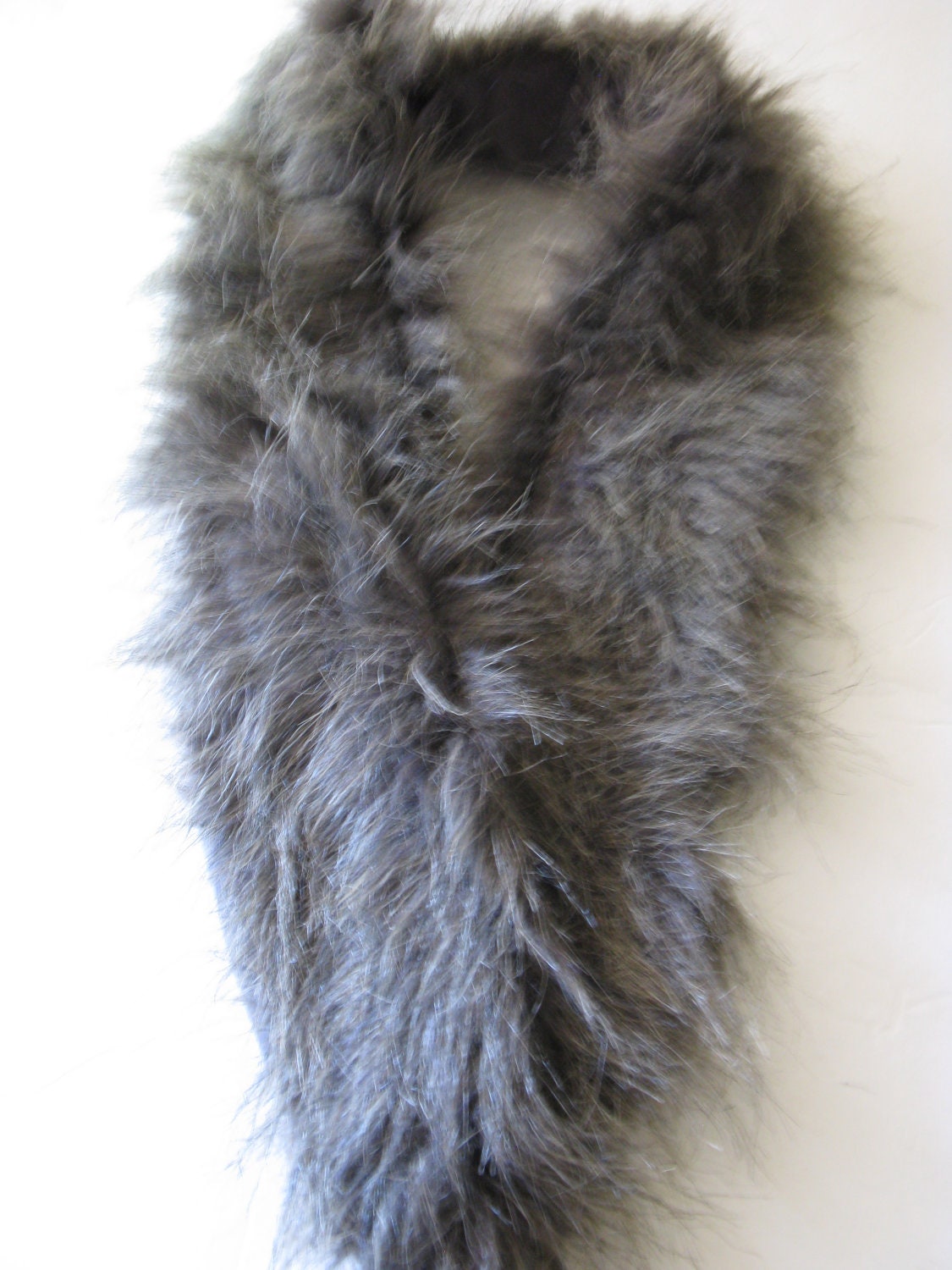 Items similar to Faux Fur Boa Wrap in Gray on Etsy