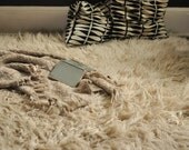 Vintage Flokati Shag Rug from Greece Off White Wool Super Thick