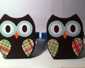 Owl Curtain Hold Backs Owl Nursery Decor Set of Wooden