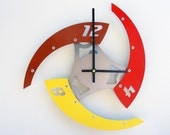 Sweep IV Modern Wall Clock (Paprika Cinnamon Summer Squash Yellow) Custom Colors Available