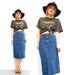 70s Denim Gloria Vanderbilt Skirt - High Waisted Jean Skirt - 1970s Hippie Wiggle Skirt - 5 Pocket Skirt - S M 6 8