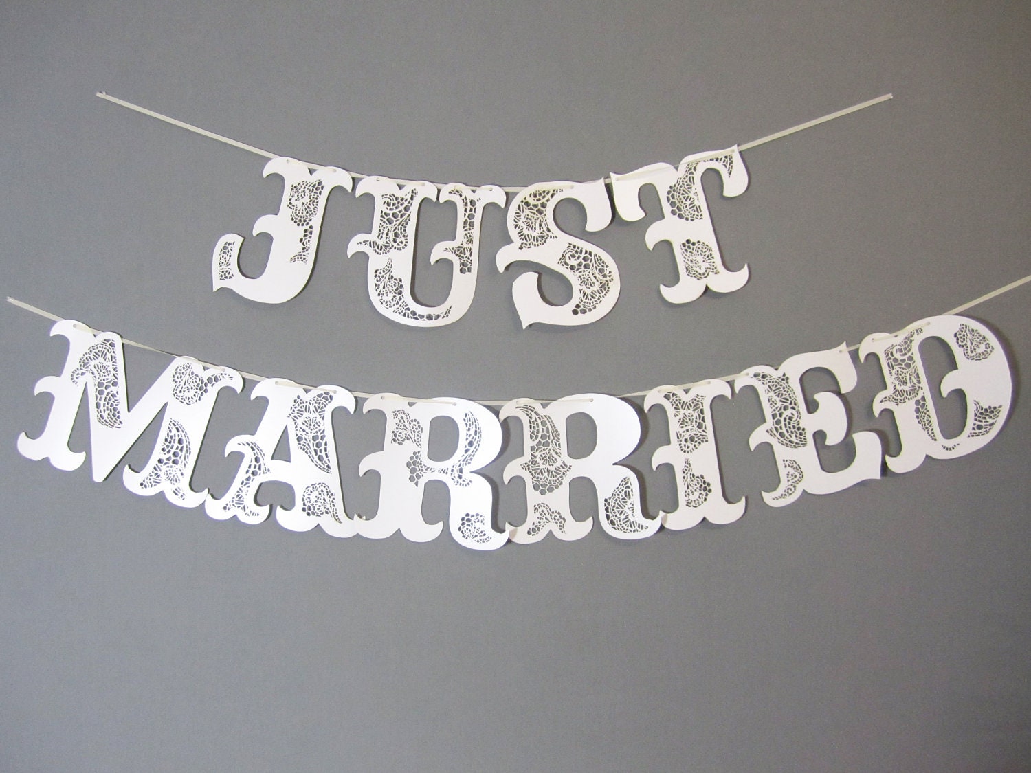large Just Married wedding banner