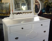 Cape May Cottage Dresser and Mirror Vintage Custom Poppy Cottage Paint to Order
