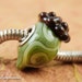 Green Acorn European Charm Bead, Lampwork Glass, Fall, Autumn, Handmade SRA