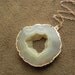 Pale Druzy Oco Agate Circle Slice and 14kt Gold Filled Necklace