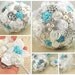 Brooch Bouquet Wedding Bouquet Bridal Bouquet in Ivory, Tiffany Blue and White