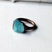 Apatite Copper Ring Simple Modern Deep Blue Green Artisan Handmade