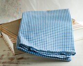 Tea towel, plain dish towel in blue gingham