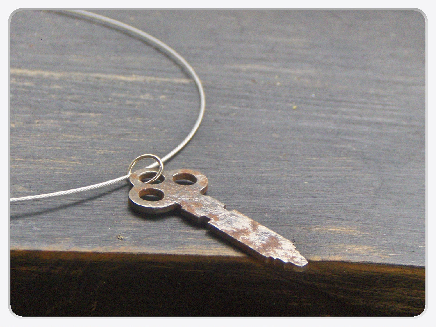 10 Dollar Super CLEARANCE SALE - Enigma No. 2 Antique Rusty key necklace.