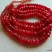 CLEARANCE - Raspberry RED Ruby Faceted Rondelles, 3-3.5mm - 3" Strand
