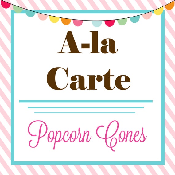 Printable POPCORN CONES - A La Carte - By A Blsisful Nest Il_570xn