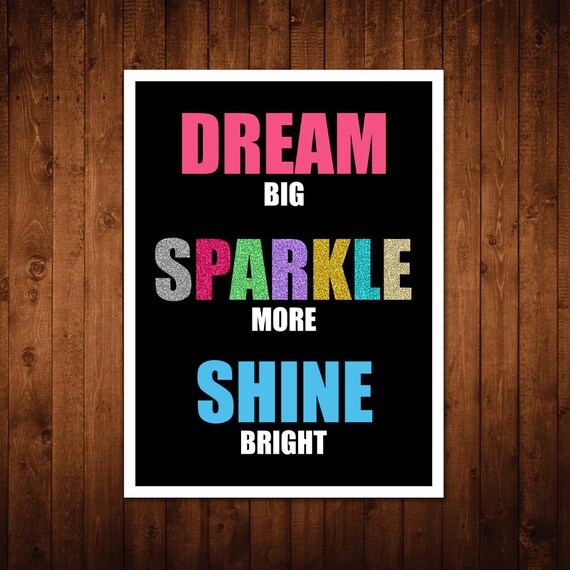 8x10 Dream Sparkle Shine Wall Art Print by numanums on Etsy