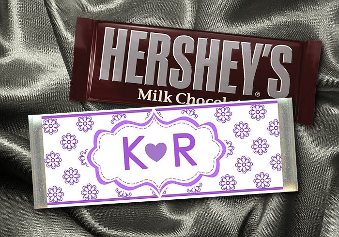 12 Hershey Candy Bar Wrappers, Wedding, Bridal Shower, Baby Shower, Birthday, 7 Colors to Choose From Il_570xn